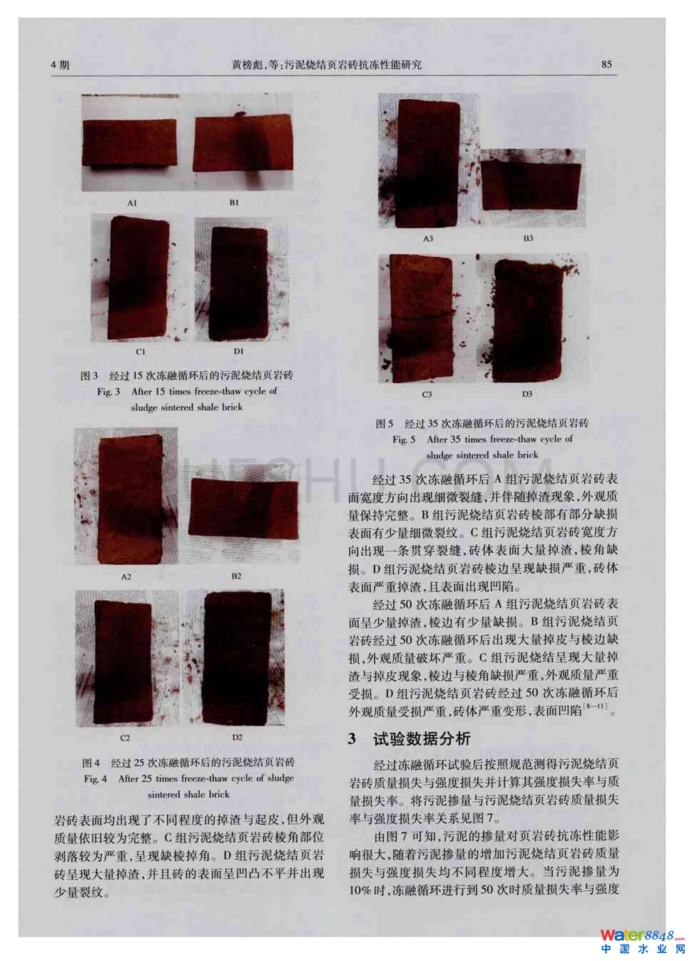 污泥燒結(jié)頁(yè)巖磚抗凍性能研究第2頁(yè)